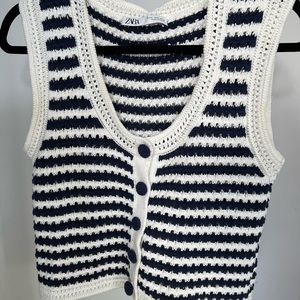 Cute Knit Zara Striped Vest - Size S